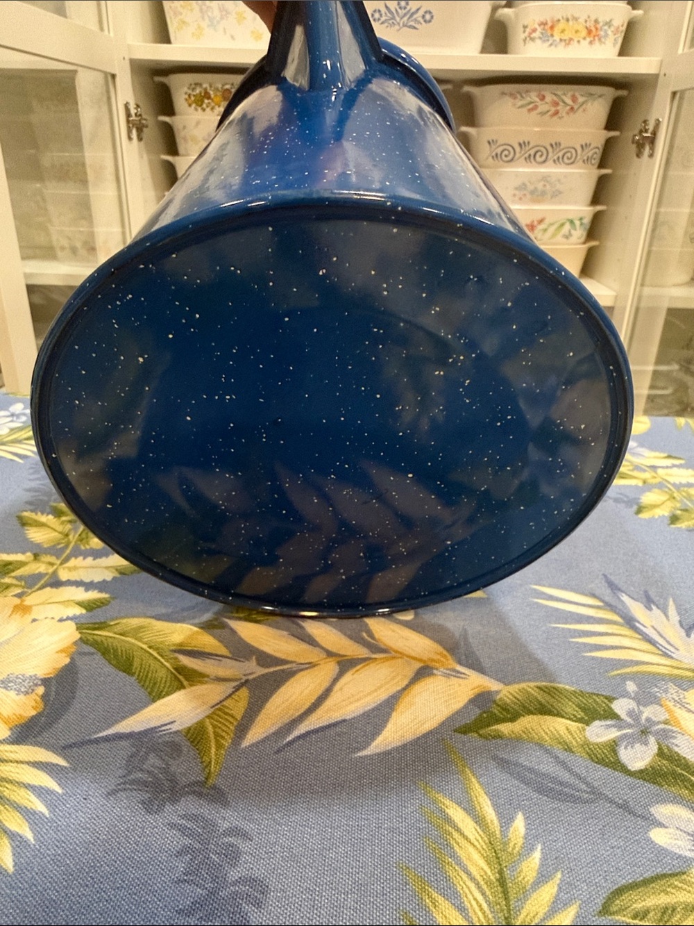 Blue Speckled Enamel Coffee Pot - Picture 5 of 7